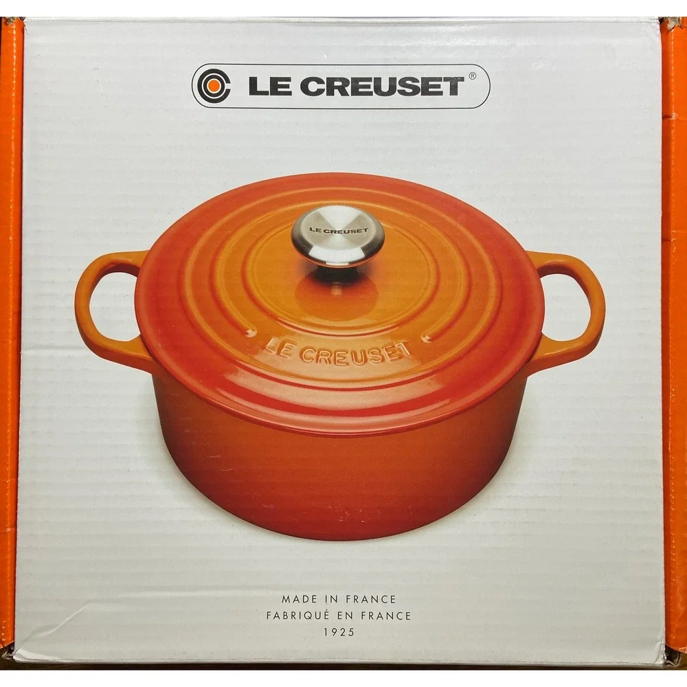 Le Creuset Signature Round Dutch Oven 5.5 Qt Azure Blue Enameled‎ Cast Iron 26cm